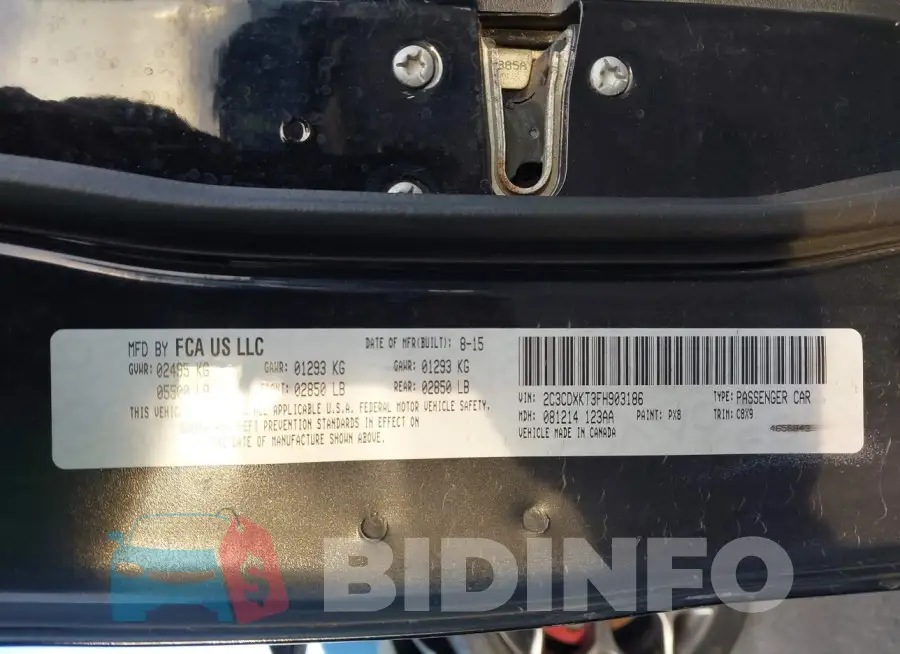 2C3CDXKT3FH903186 Photo# 9
