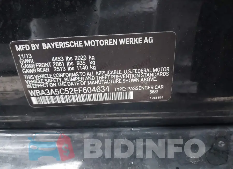 WBA3A5C52EF604634 Photo# 9