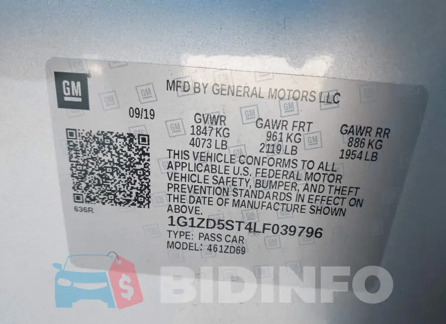 1G1ZD5ST4LF039796 Photo# 9