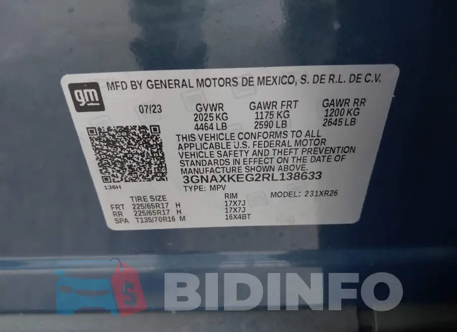 3GNAXKEG2RL138633 Photo# 9
