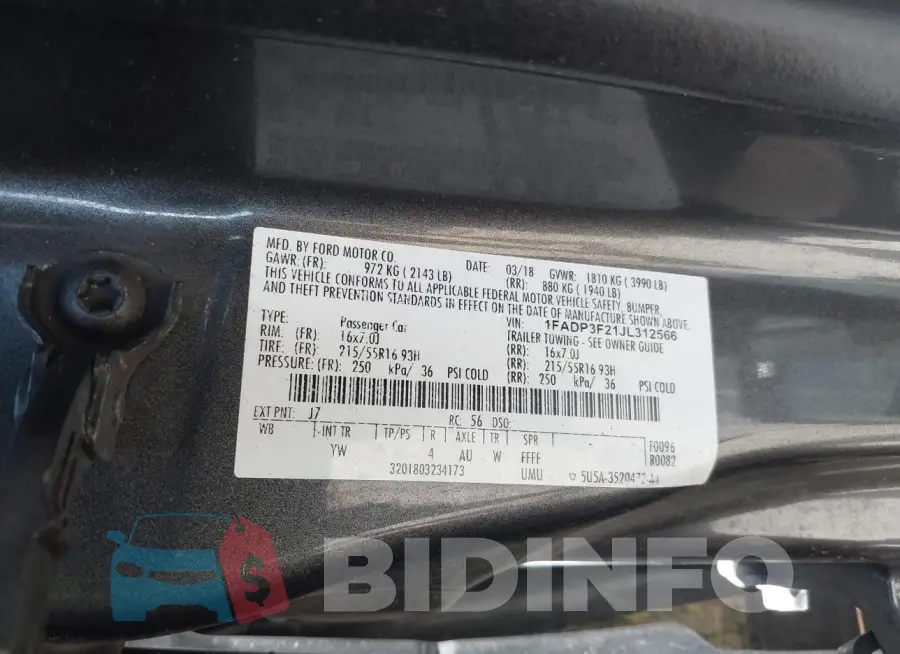 1FADP3F21JL312566 Photo# 9