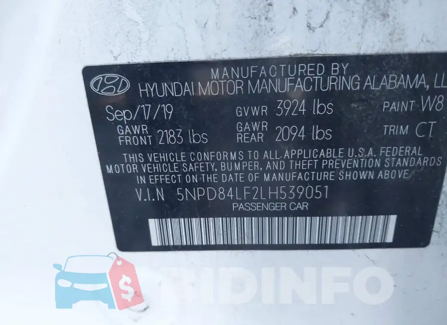 5NPD84LF2LH539051 Photo# 9