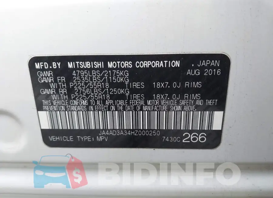 JA4AD3A34HZ000250 Photo# 9