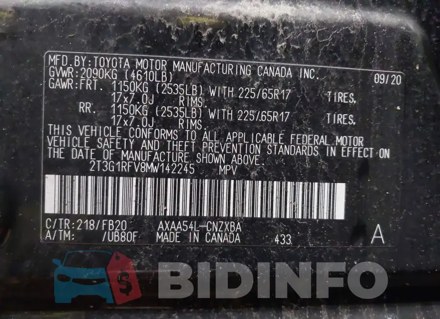 2T3G1RFV8MW142245 Photo# 9