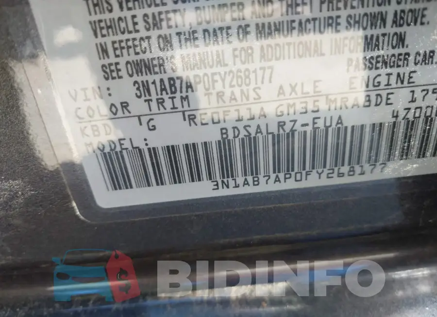 3N1AB7AP0FY268177 Photo# 9