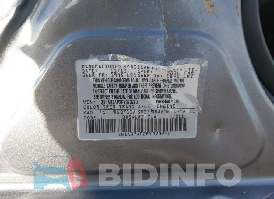 3N1AB7AP2FY370290 Photo# 9