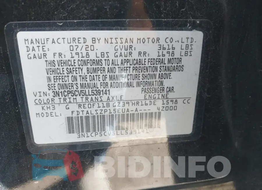 3N1CP5CV5LL539141 Photo# 9