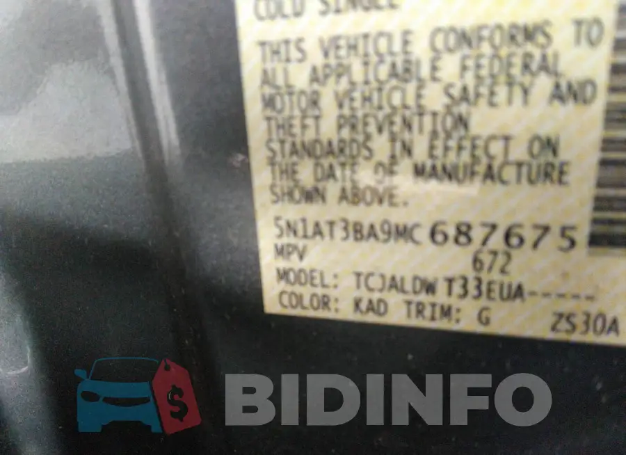 5N1AT3BA9MC687675 Photo# 9
