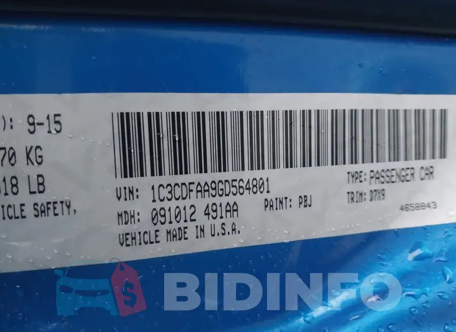 1C3CDFAA9GD564801 Photo# 9