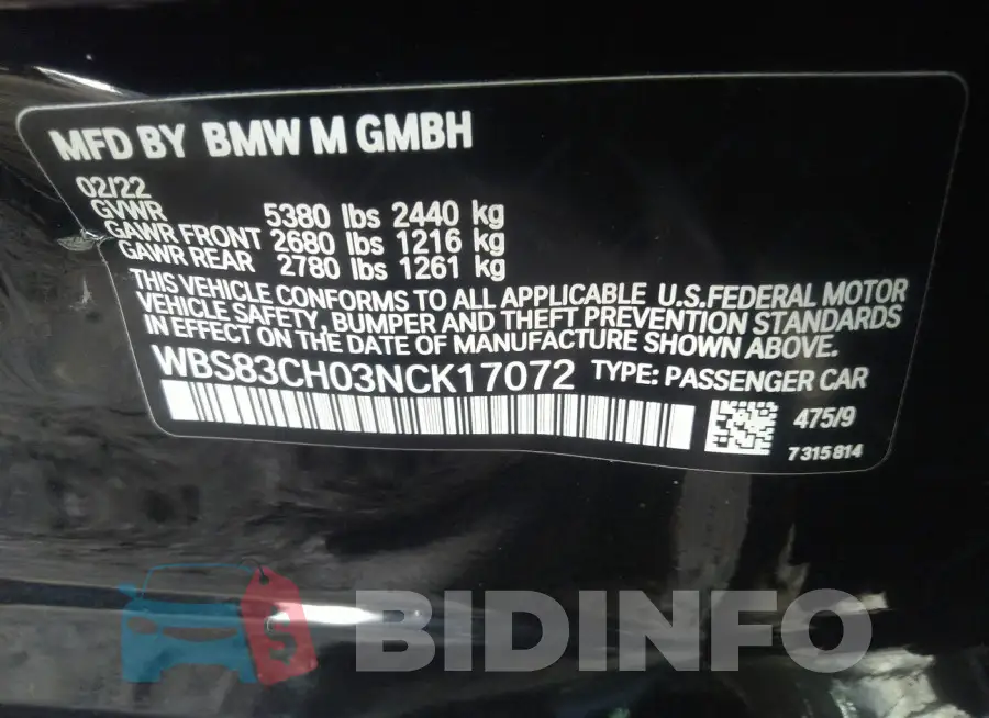 WBS83CH03NCK17072 Photo# 9