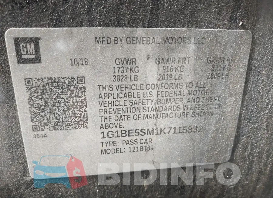 1G1BE5SM1K7115832 Photo# 9