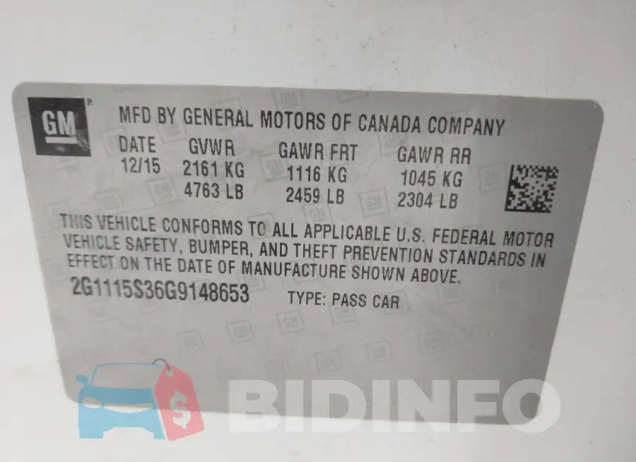 2G1115S36G9148653 Photo# 9