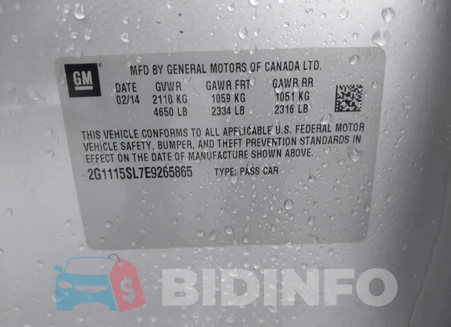 2G1115SL7E9265865 Photo# 9