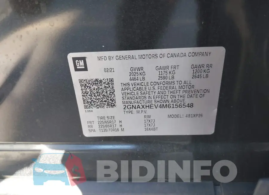 2GNAXHEV4M6156548 Photo# 9