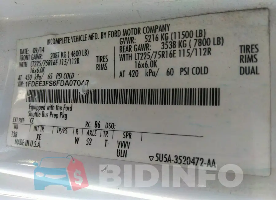 1FDEE3FS6FDA07047 Photo# 9