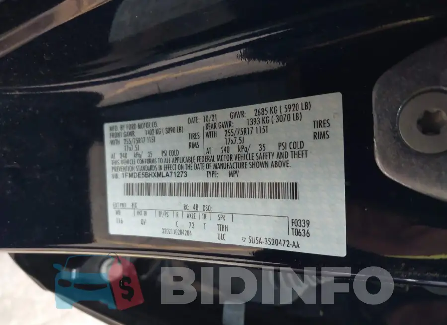 1FMDE5BHXMLA71273 Photo# 9