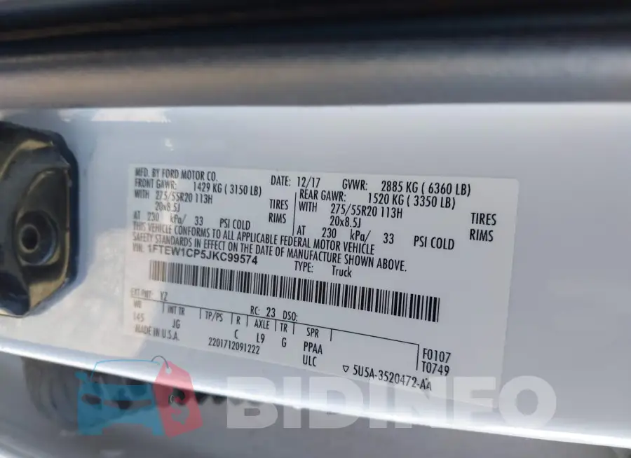 1FTEW1CP5JKC99574 Photo# 9