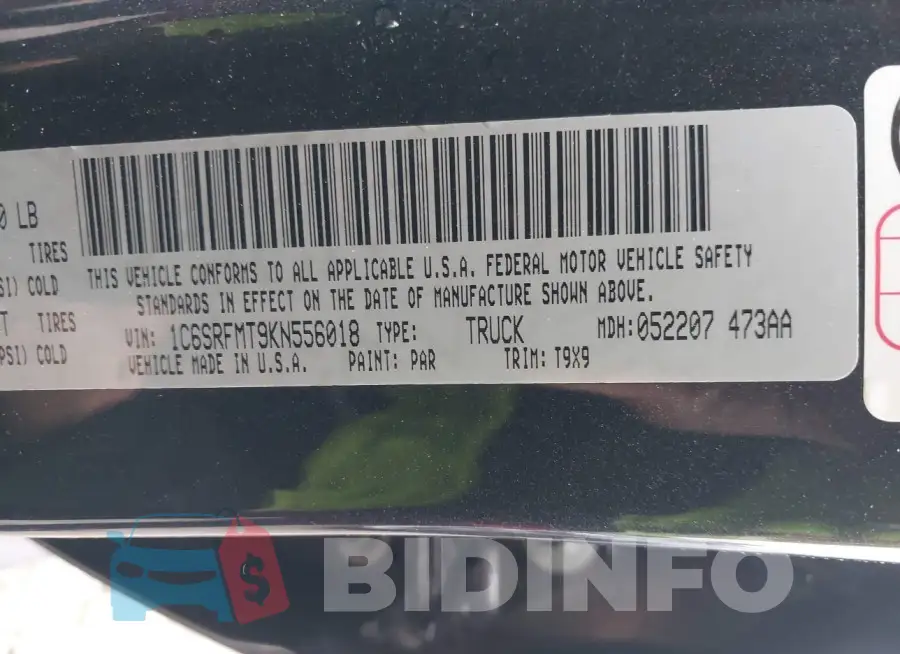 1C6SRFMT9KN556018 Photo# 9