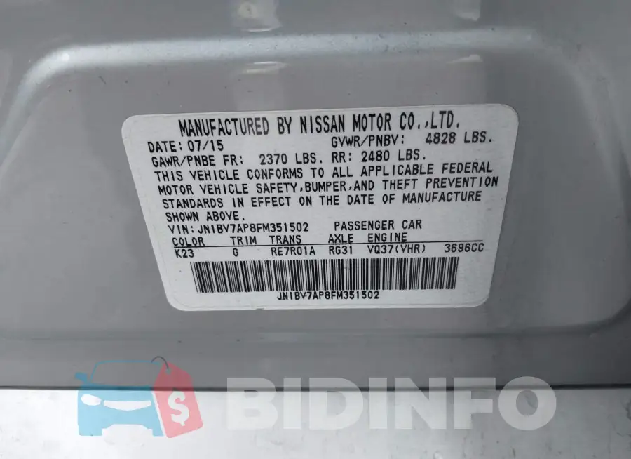 JN1BV7AP8FM351502 Photo# 9