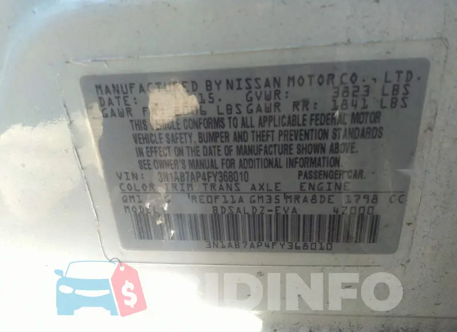 3N1AB7AP4FY368010 Photo# 9