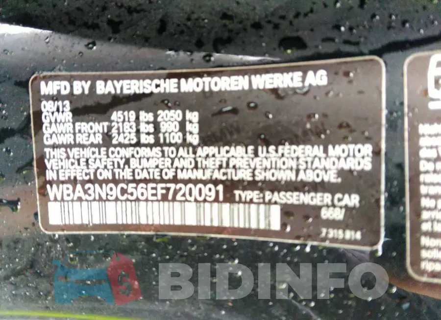 WBA3N9C56EF720091 Photo# 9