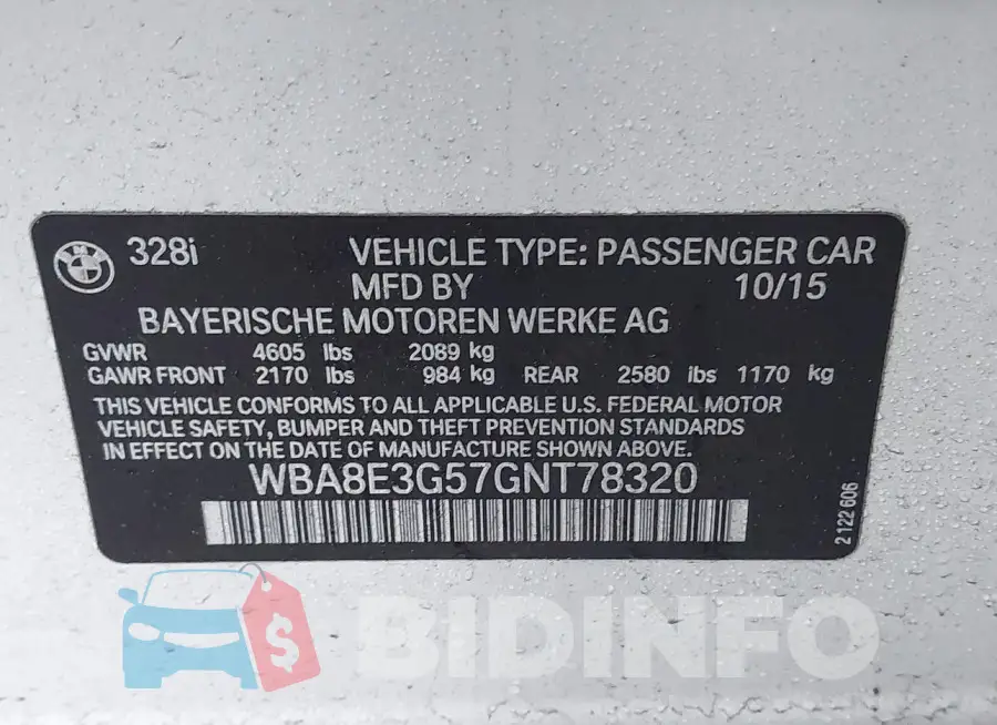 WBA8E3G57GNT78320 Photo# 9