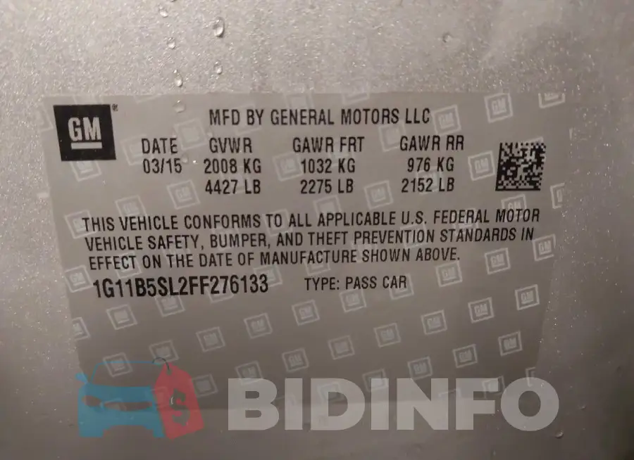 1G11B5SL2FF276133 Photo# 9