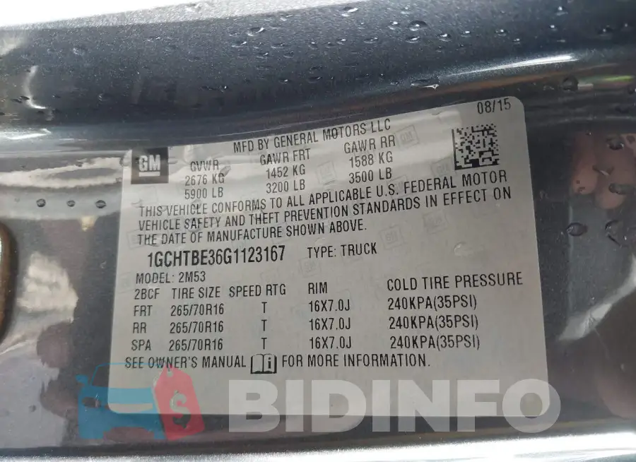 1GCHTBE36G1123167 Photo# 9