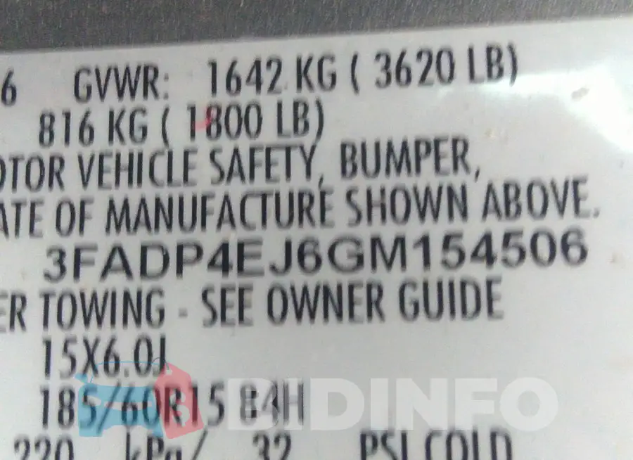 3FADP4EJ6GM154506 Photo# 9