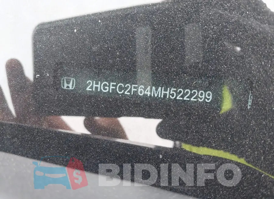 2HGFC2F64MH522299 Photo# 9