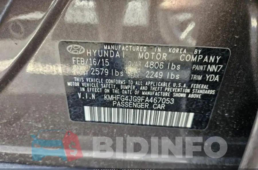 KMHFG4JG9FA467053 Photo# 9