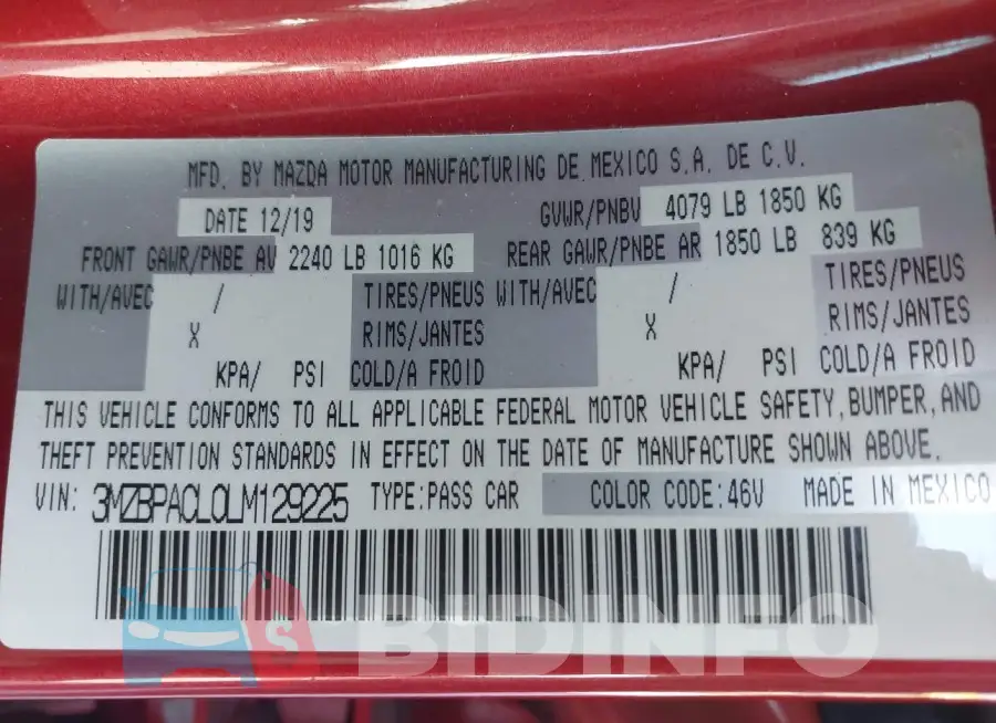 3MZBPACL0LM129225 Photo# 9