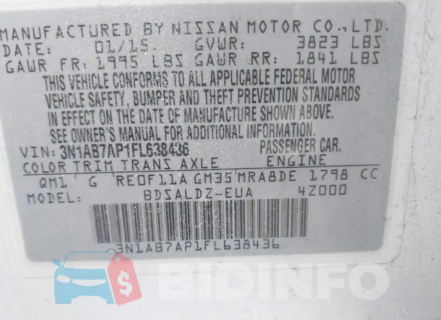 3N1AB7AP1FL638436 Photo# 9