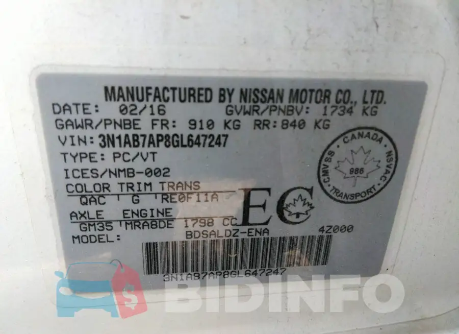 3N1AB7AP8GL647247 Photo# 9