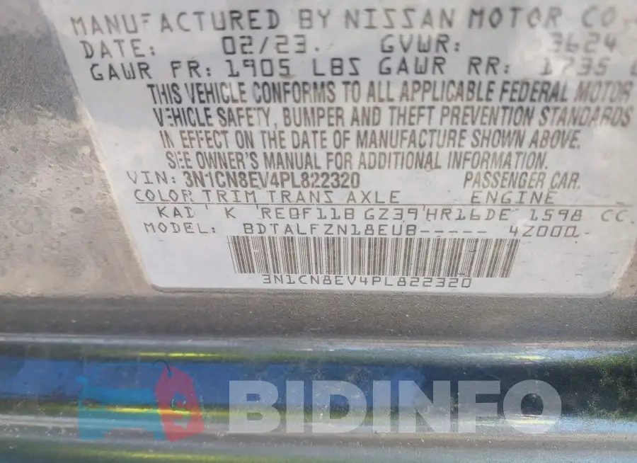 3N1CN8EV4PL822320 Photo# 9