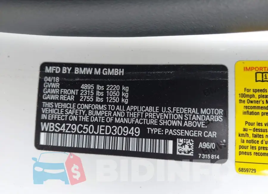 WBS4Z9C50JED30949 Photo# 9