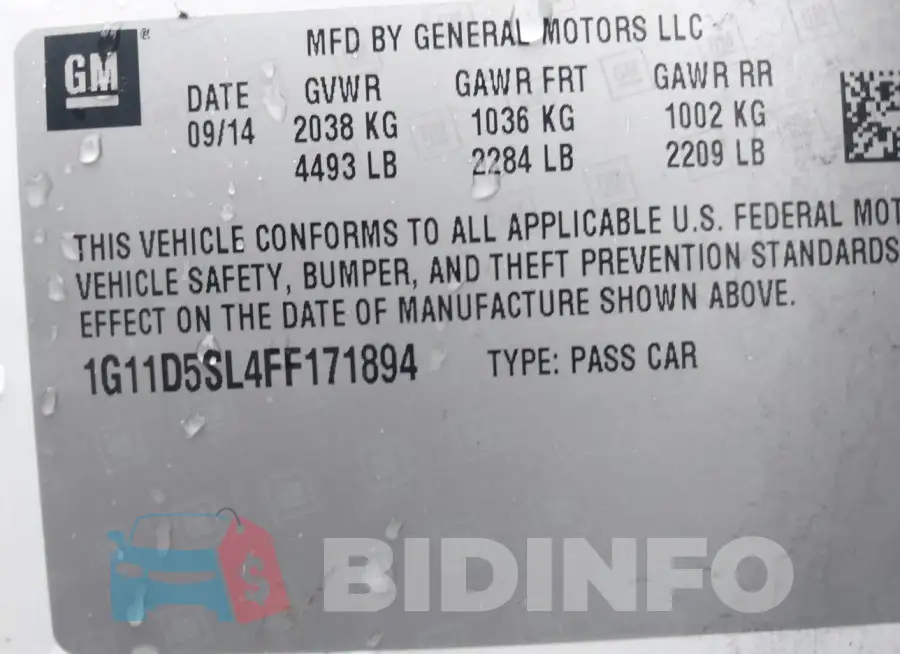 1G11D5SL4FF171894 Photo# 9