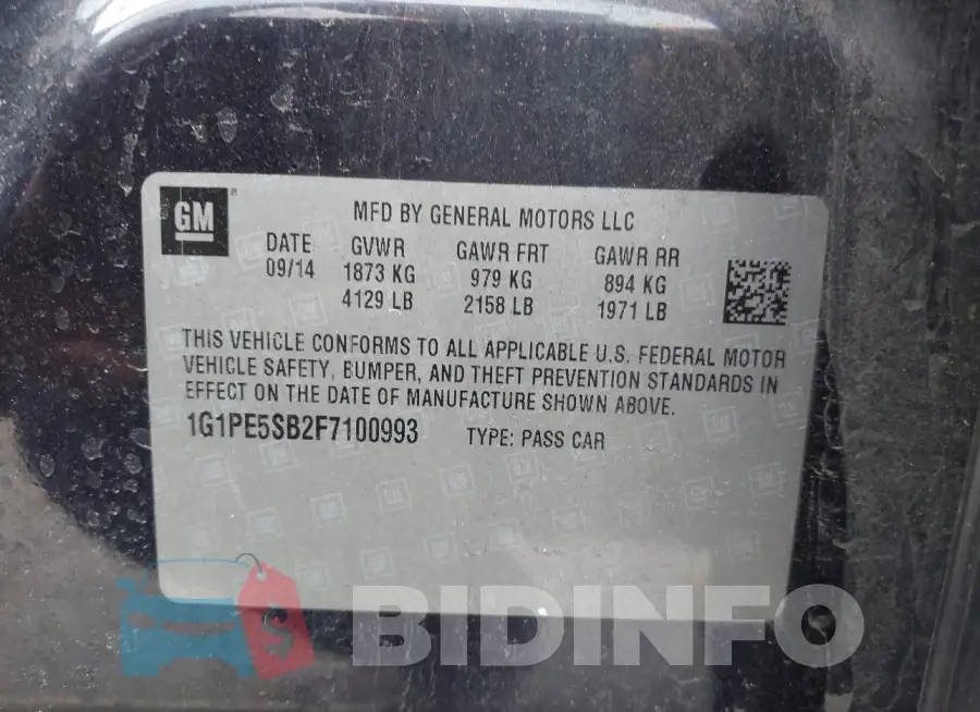 1G1PE5SB2F7100993 Photo# 9