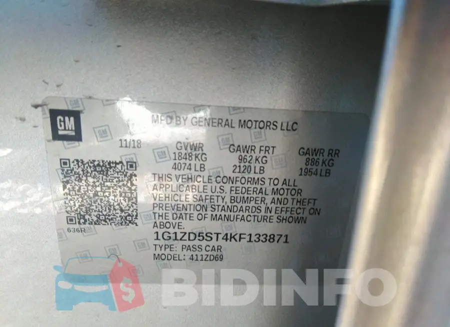 1G1ZD5ST4KF133871 Photo# 9