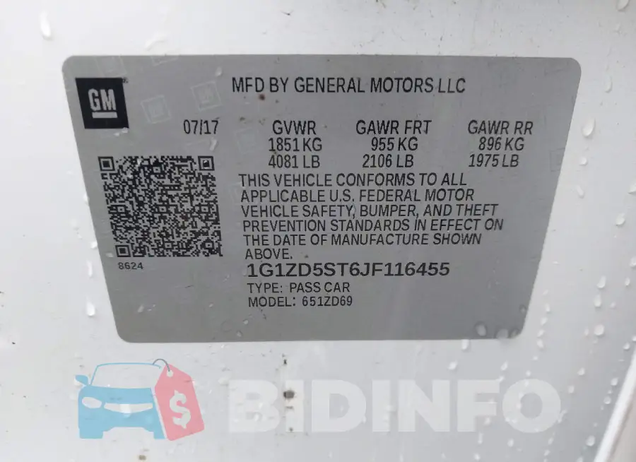 1G1ZD5ST6JF116455 Photo# 9