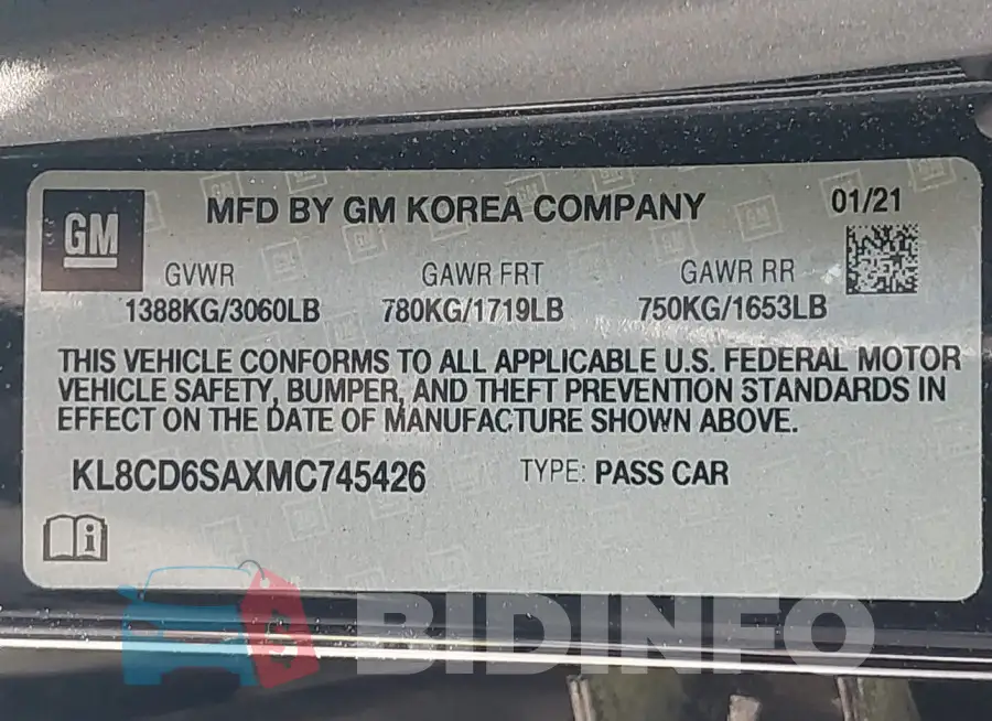 KL8CD6SAXMC745426 Photo# 9