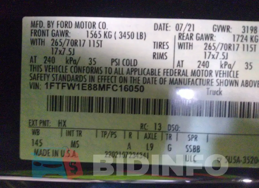1FTFW1E88MFC16050 Photo# 9