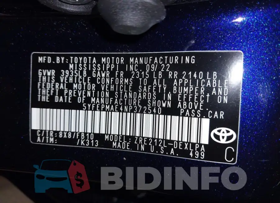 5YFEPMAE4NP372540 Photo# 9