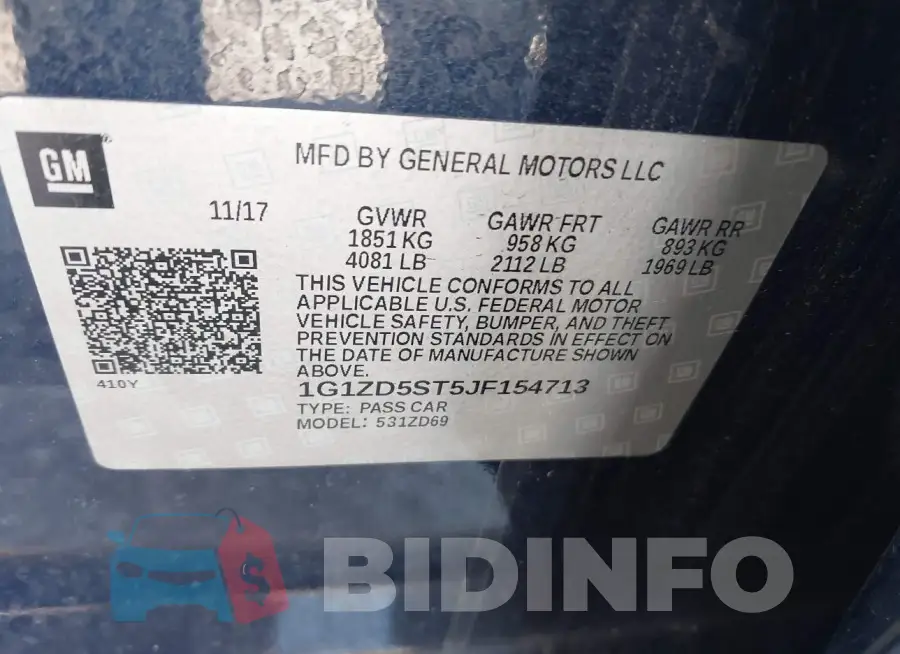 1G1ZD5ST5JF154713 Photo# 9