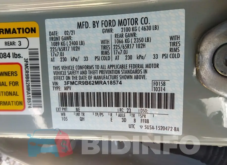 3FMCR9B62MRA18574 Photo# 9