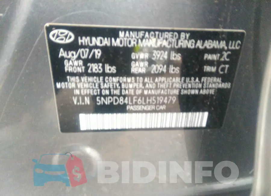 5NPD84LF6LH519479 Photo# 9