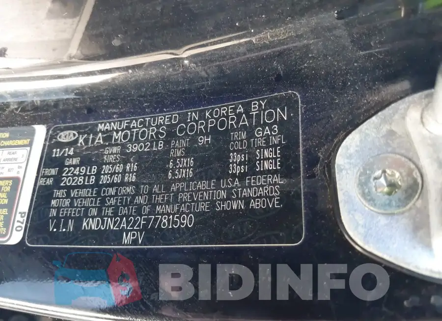 KNDJN2A22F7781590 Photo# 9
