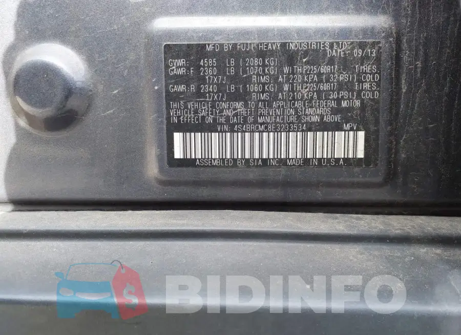 4S4BRCMC8E3233534 Photo# 9
