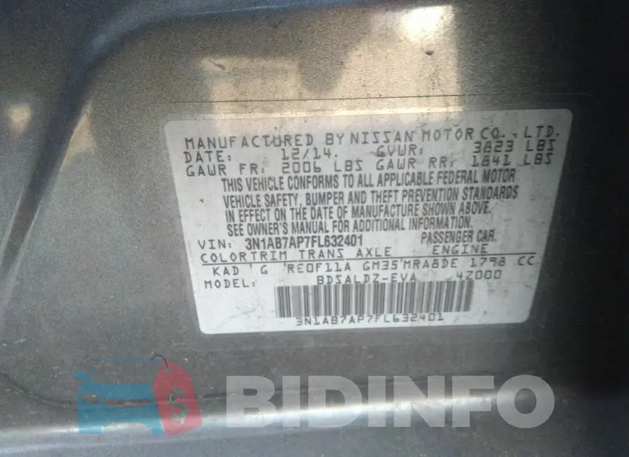 3N1AB7AP7FL632401 Photo# 9