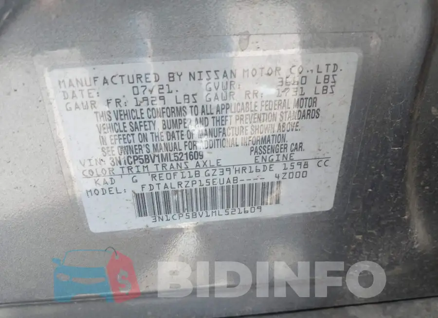 3N1CP5BV1ML521609 Photo# 9